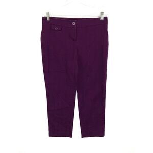 Loft Marisa Purple Plum Crop Dress Pants Career Professional Mature Womens 0